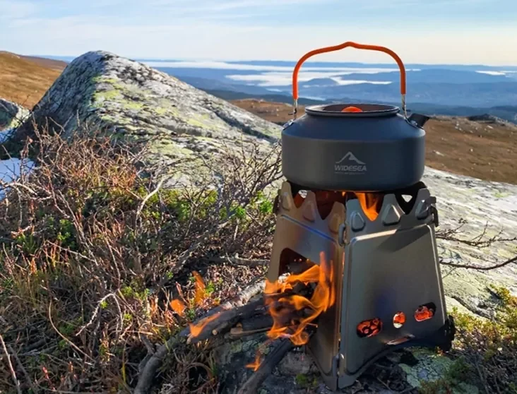 mini poele a bois portable camping - réchaud à bois randonnée