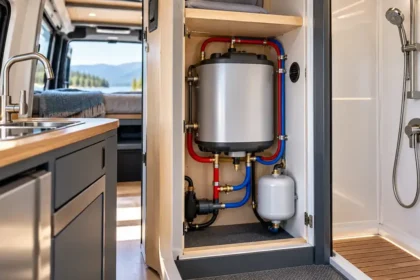 Chauffe-eau installé dans un camping-car