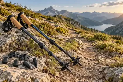 Bâtons de marche nordique pliables en montagne