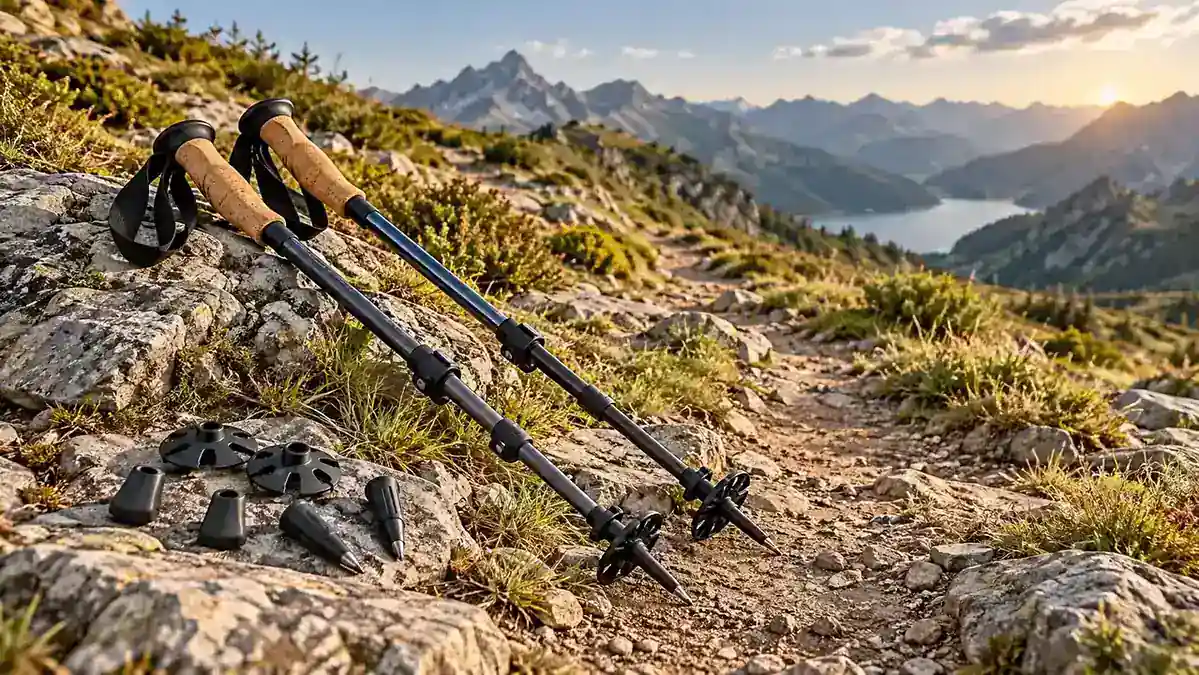 Bâtons de marche nordique pliables en montagne