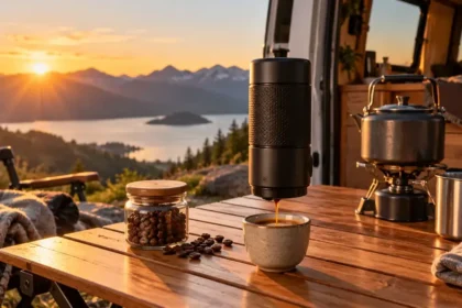 Cafetière espresso portable au camping