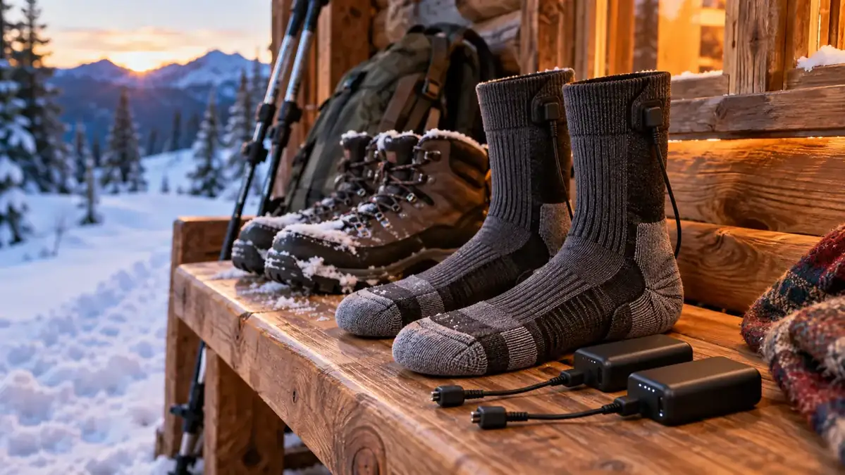 Chaussettes chauffantes rechargeables pour l’hiver