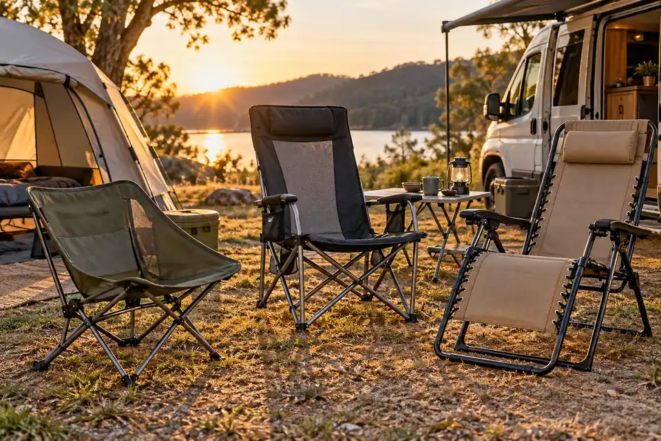 Chaises de camping pliantes de différents formats