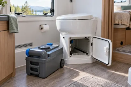 Cassette WC amovible dans un camping-car
